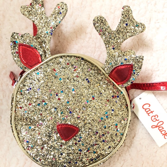 NWT girls glitter reindeer Christmas purse - Picture 3 of 3